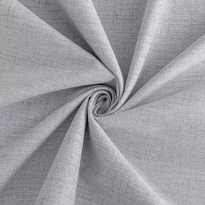 Blackout Curtains Customsize 1 Panel, 100% Blackout Textured Thermal Curtains, Grommet Privacy Light Blocking Drapes for Living Room Bedroom Luxury Decor(Customsize, Greyish White)