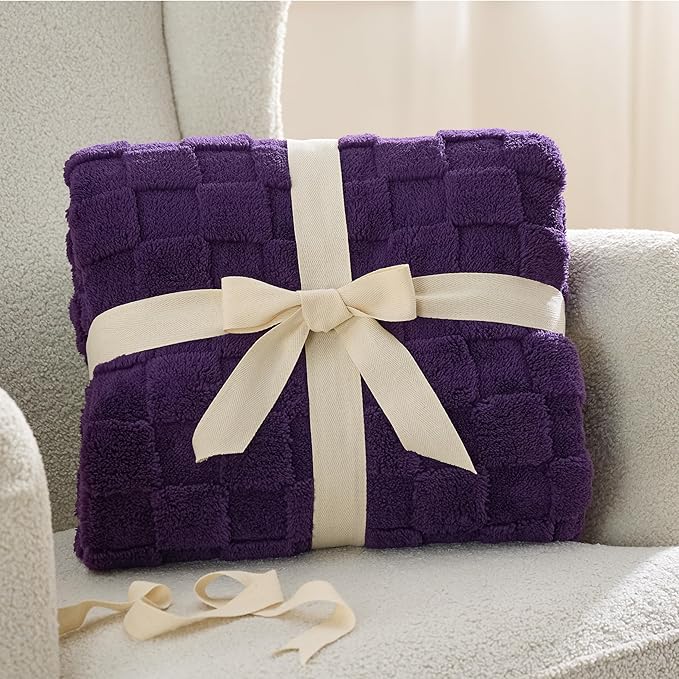 Bedsure GentleSoft Purple Throw Blanket for Couch - Super Soft Cozy Blankets Gifts for Women Men Girls, Cute Small Fleece Throws for Bedroom Home Decor, 50x70 Inches