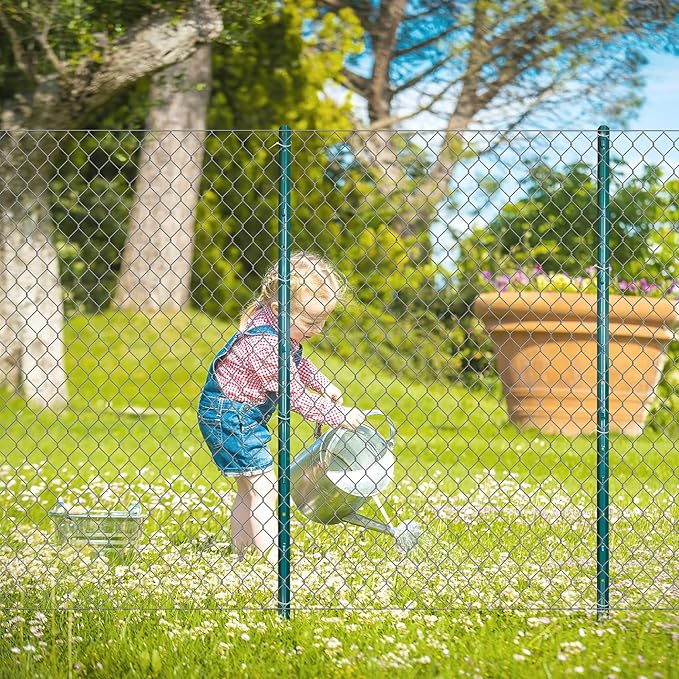 ARIFARO Fence Posts 7 Feet Sturdy Duty Metal Fence Post, Pack of 10, No Dig Garden U Post for Wire Fencing Steel Poles for Yard, Outdoor Wire