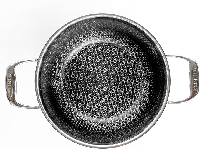 6.0 Quart Hexagon Surface Hybrid Stainless Steel Stock Pot with Lid