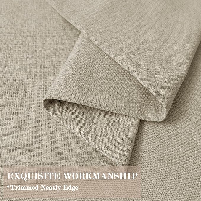 120" Wx108 L Linen Room Divider Drapes for Doorway/Glass Window/Sliding Door/Patio, Extra Wide Pinch Pleated Full Blackout Curtains for Girls Boys Teen Kids Room, 1 Panel, Beige