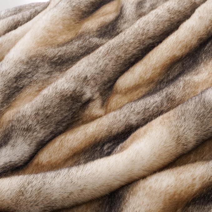 BATTILO HOME Luxury Mink Faux Fur Throw Blanket, Large Soft Cozy Warm Fur Blanket for Bed, Sofa, Couch, Chair, Thick Fur Throw and Blankets for Home Decor, 60"x80"