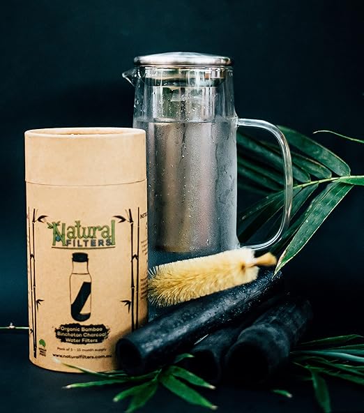 Bamboo Charcoal Water Starter Kit with Tempered Glass Jug