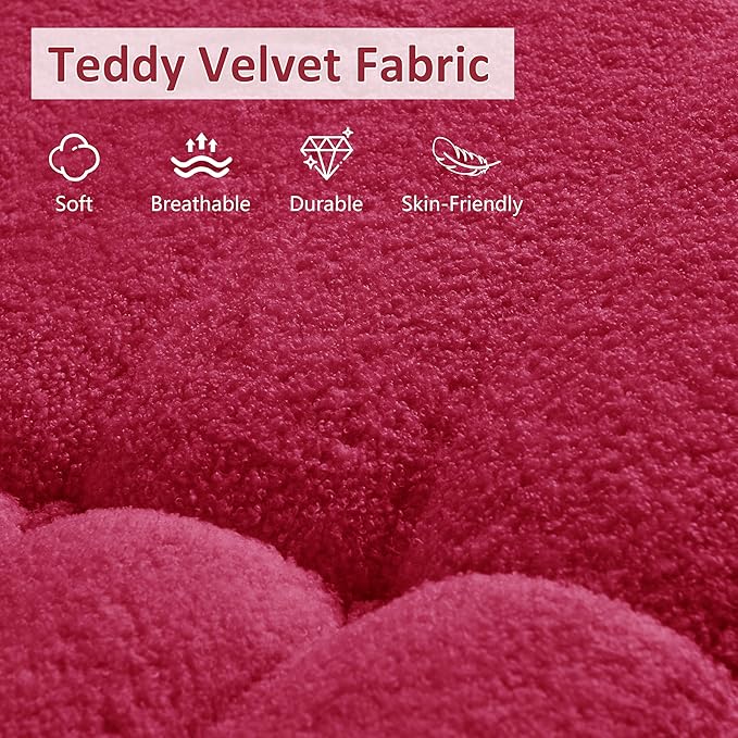 Bean Bag Chair, Oversized Loveseat Fireside Chair for Adults, 2 Seater with Memory Foam Filled, Lazy Sofa Lounge Floor Sofa for Living Room, Bedroom, Office, No Assembly Required. (Burgundy)