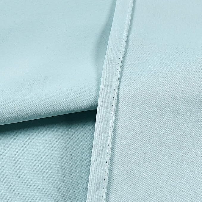 Aqua Valances for Kitchen Windows - Room Darkening Valances for Window with Grommet 100 by 18 Inch,1 Panels 100W x18 L