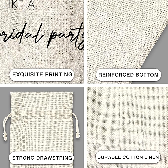 Bridal Gifts Wine Bag - Gift For Gift For Bridesmaids, Bridal Shower, Engagement, Bachelorette Party Favor - Cotton Burlap Wine Bag - Cotton Burlap Wine Bag (1 Pcs) - WB044